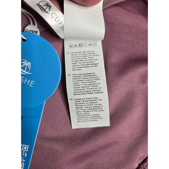 Cupshe Mauve High Waist Cheeky Swim Bottom NEW Women's XL - Picture 6 of 7